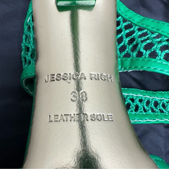 Jessica Rich Green Ysabelle Fishnet Pointed Toe Pump Sz 38- US 7.5 - Picture 6 of 7